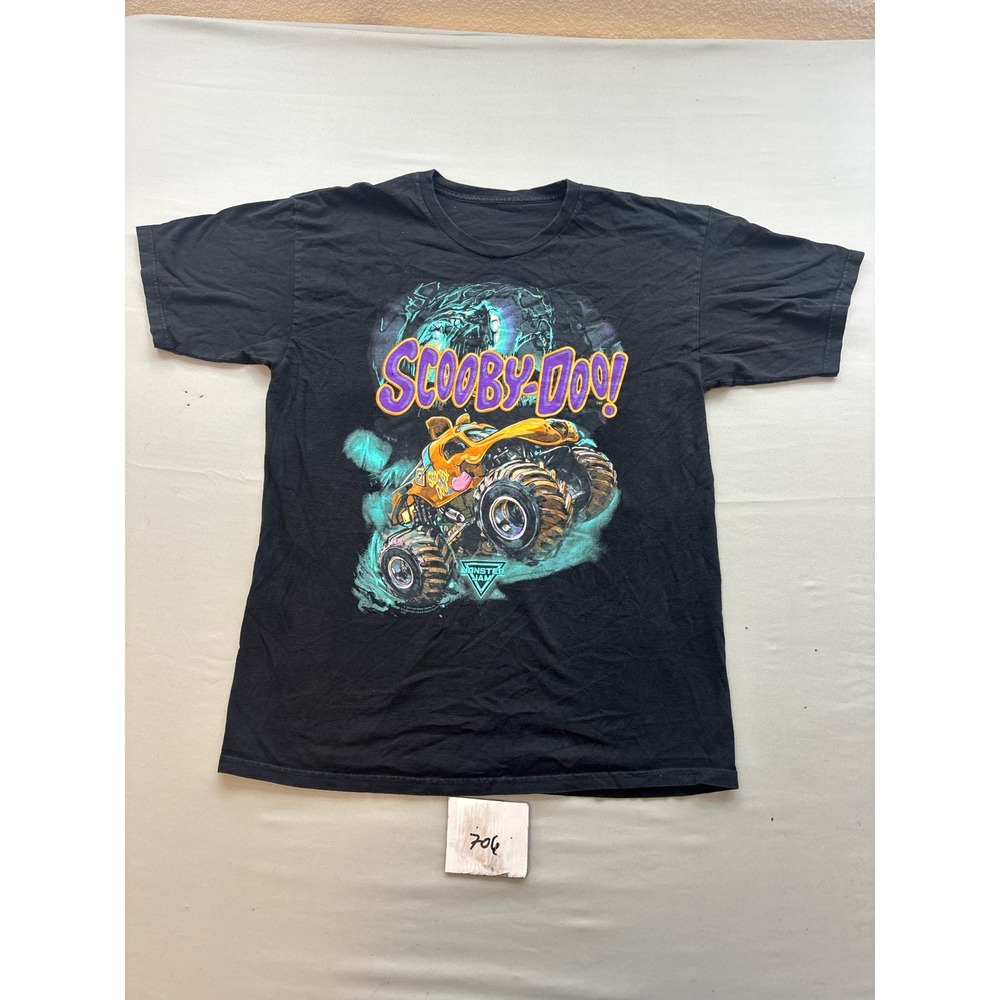 Monster Jam Scooby-Doo Graphic T-Shirt Black Mens Large 2018 Truck Racing Tee